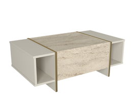 Hanah Home Veyron Mesa de Café Travertino y Arenisca